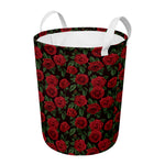 Valentine's Day Rose Pattern Print Round Laundry Basket