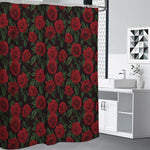 Valentine's Day Rose Pattern Print Shower Curtain