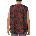 Valentine's Day Rose Pattern Print Sleeveless Baseball Jersey