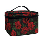 Valentine's Day Rose Pattern Print Travel Makeup Bag
