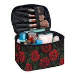 Valentine's Day Rose Pattern Print Travel Makeup Bag
