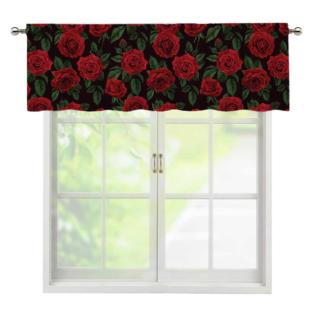 Valentine's Day Rose Pattern Print Window Valance