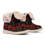 Valentine's Day Rose Pattern Print Winter Boots