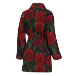 Valentine's Day Rose Pattern Print Women's Bathrobe