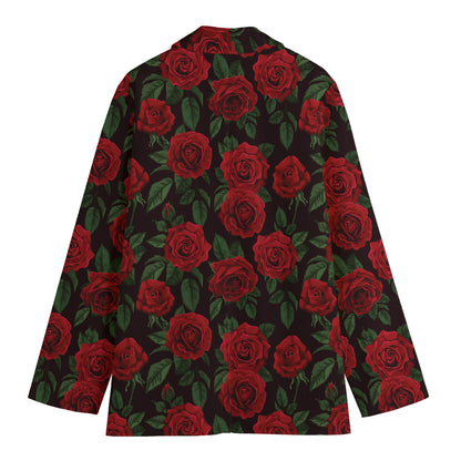 Valentine's Day Rose Pattern Print Women's Blazer