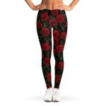 Valentine's Day Rose Pattern Print Women's Leggings
