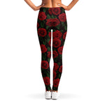 Valentine's Day Rose Pattern Print Women's Leggings