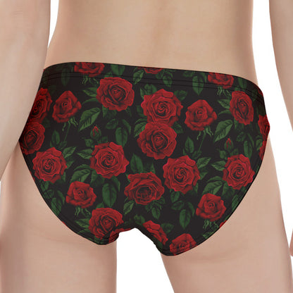Valentine's Day Rose Pattern Print Women's Panties