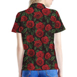 Valentine's Day Rose Pattern Print Women's Polo Shirt
