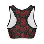 Valentine's Day Rose Pattern Print Women's Sports Bra