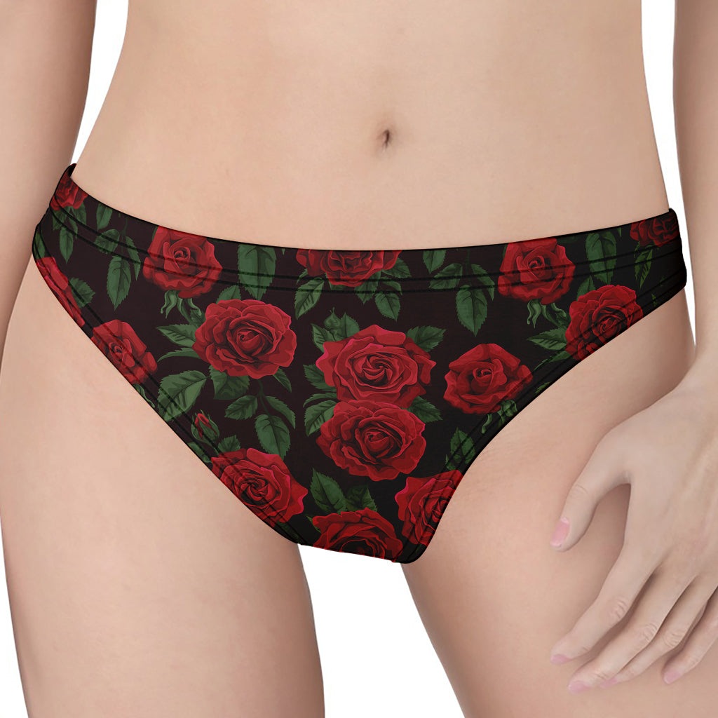 Valentine's Day Rose Pattern Print Women's Thong