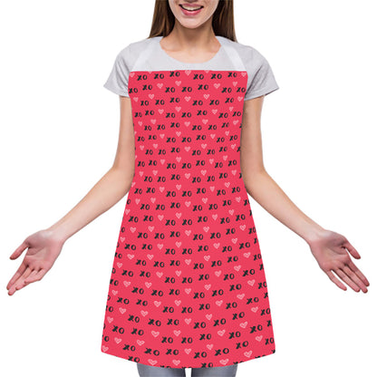Valentine's Day XOXO Pattern Print Adjustable Apron