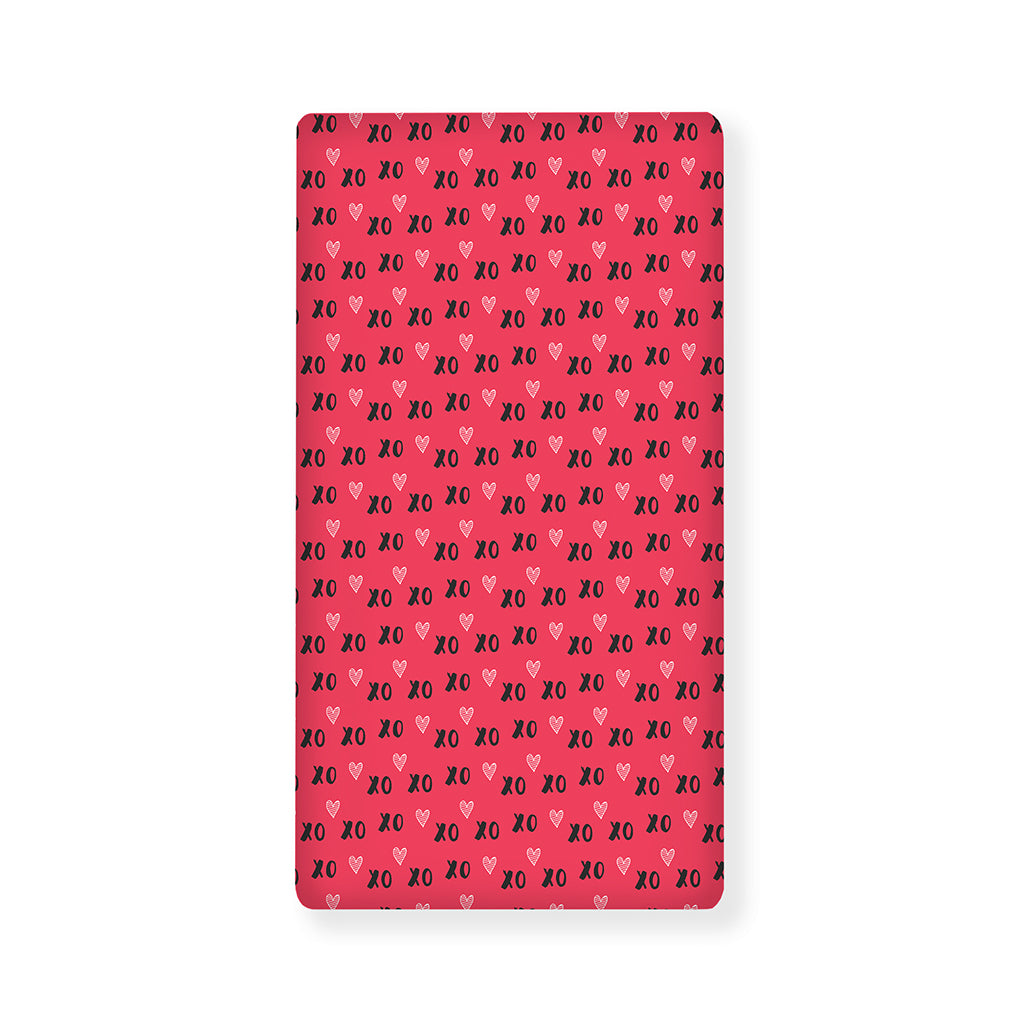 Valentine's Day XOXO Pattern Print Baby Crib Sheet
