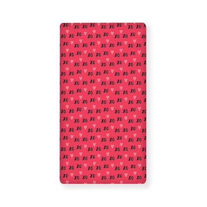 Valentine's Day XOXO Pattern Print Baby Crib Sheet
