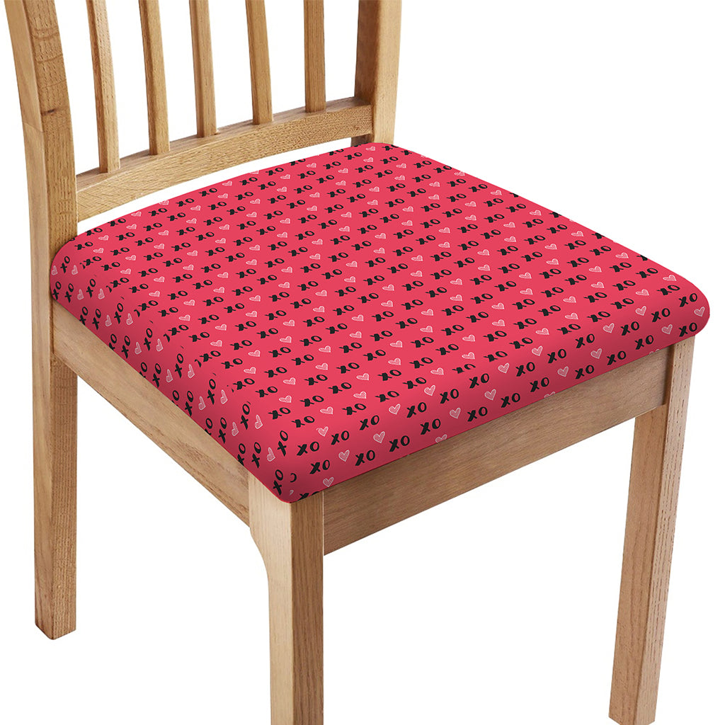 Valentine's Day XOXO Pattern Print Chair Cushion Cover