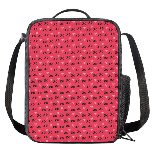 Valentine's Day XOXO Pattern Print Crossbody Lunch Bag