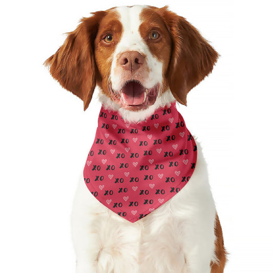 Valentine's Day XOXO Pattern Print Dog Bandana