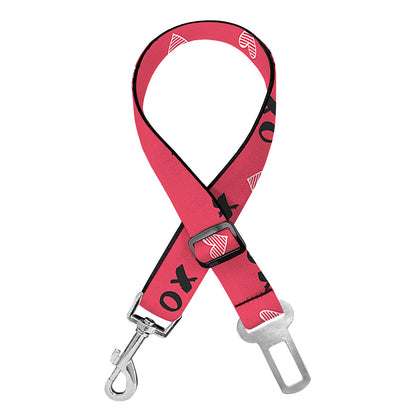 Valentine's Day XOXO Pattern Print Dog Seat Belt