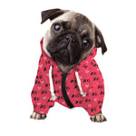 Valentine's Day XOXO Pattern Print Dog Zip Up Hoodie
