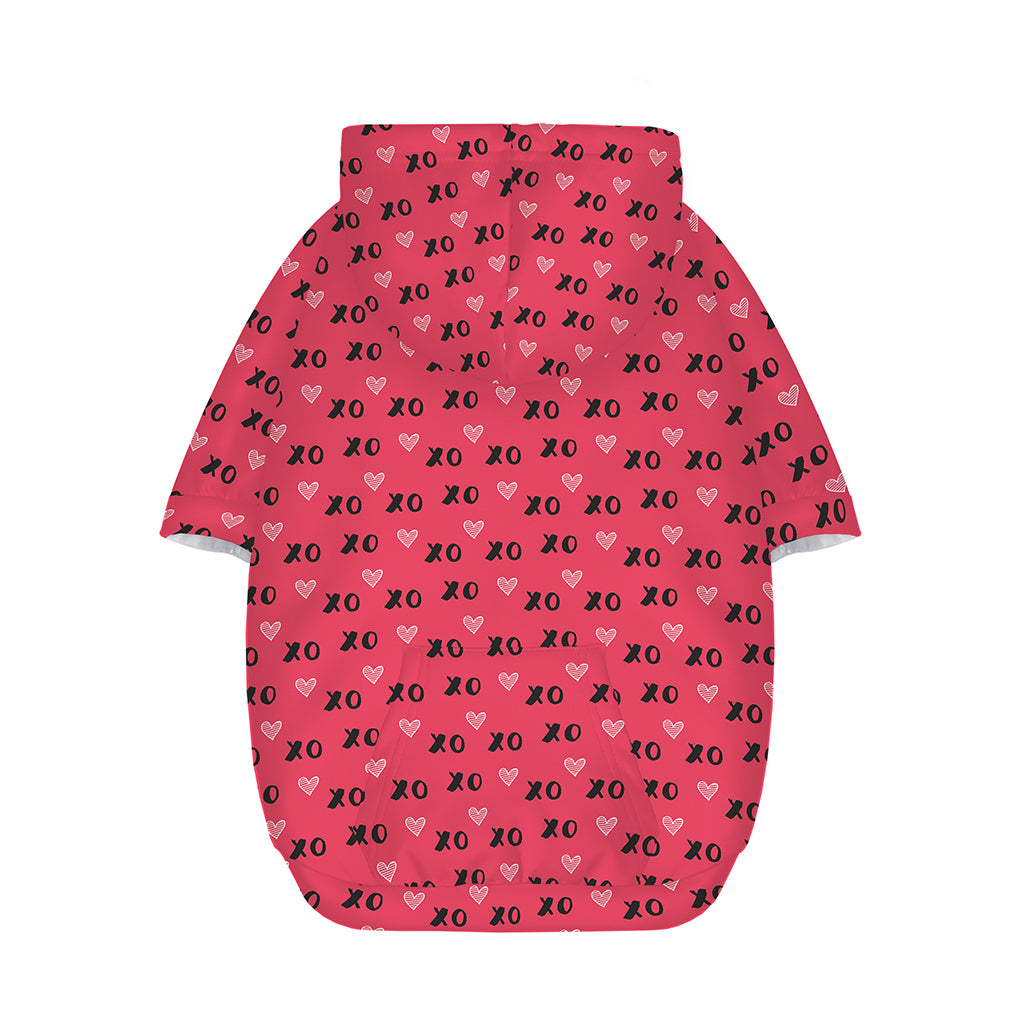 Valentine's Day XOXO Pattern Print Dog Zip Up Hoodie