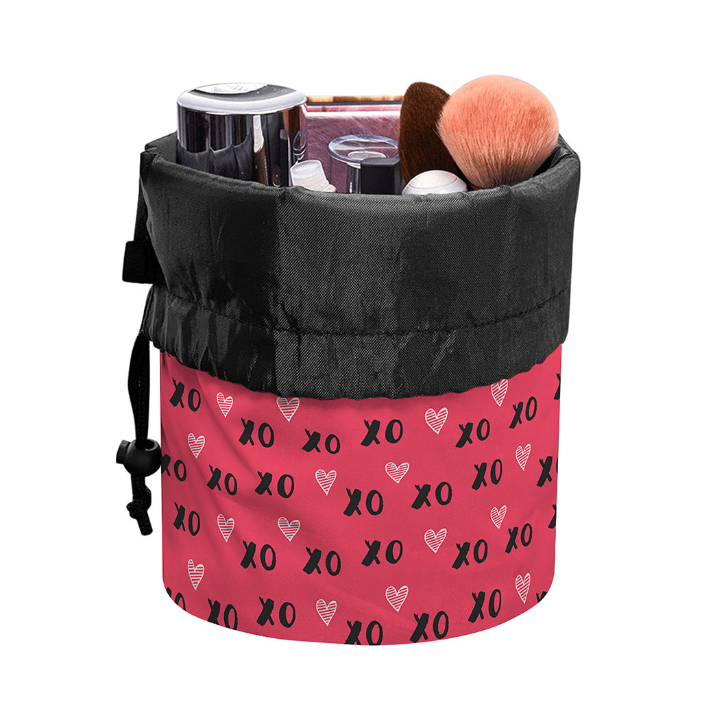 Valentine's Day XOXO Pattern Print Drawstring Makeup Bag