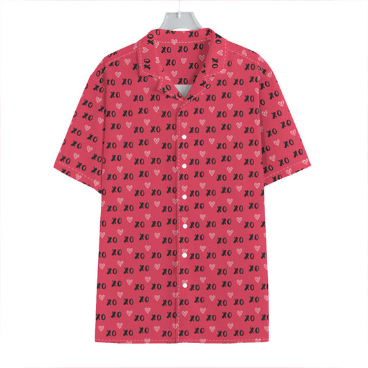 Valentine's Day XOXO Pattern Print Hawaiian Shirt