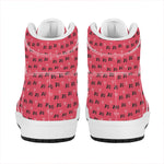 Valentine's Day XOXO Pattern Print High Top Leather Sneakers