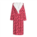 Valentine's Day XOXO Pattern Print Hooded Bathrobe