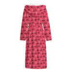 Valentine's Day XOXO Pattern Print Hooded Bathrobe