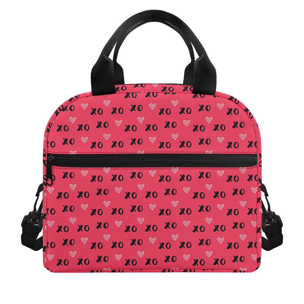 Valentine's Day XOXO Pattern Print Insulated Lunch Bag