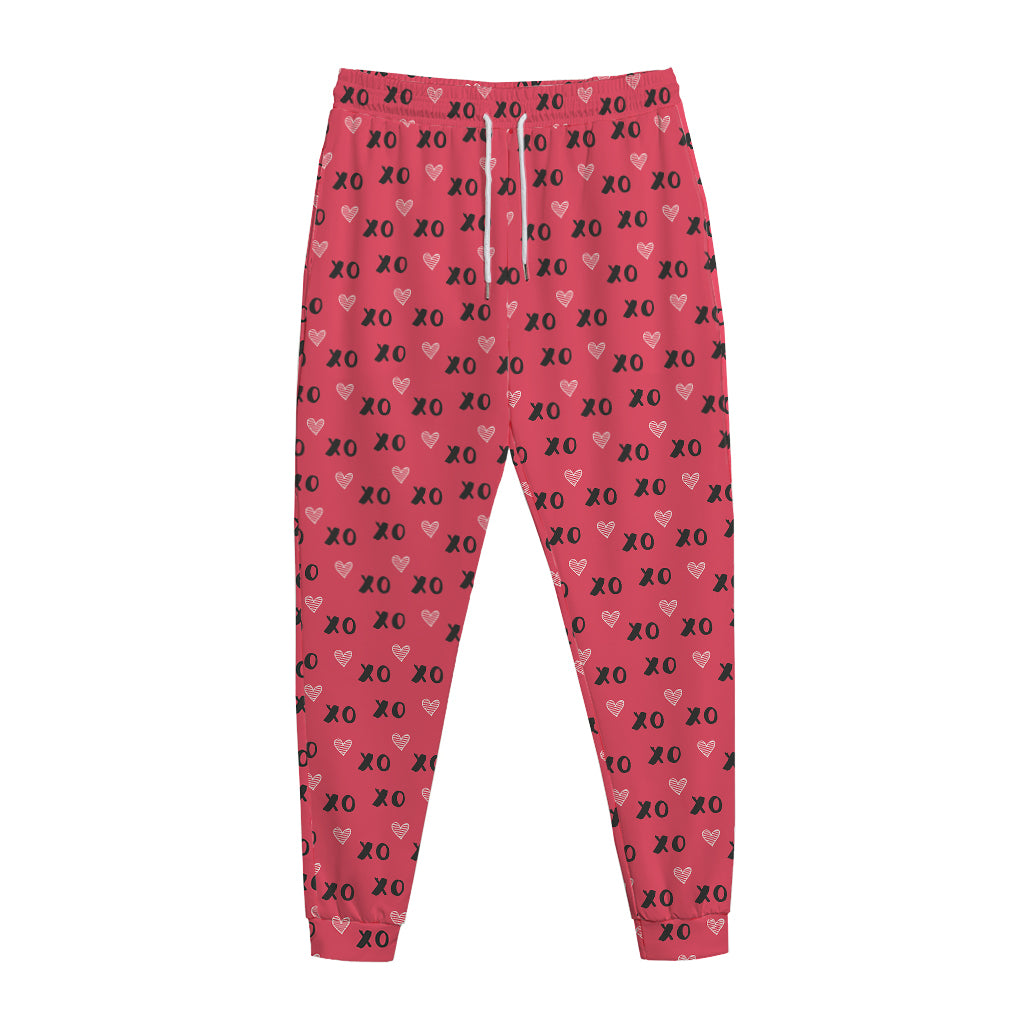 Valentine's Day XOXO Pattern Print Jogger Pants