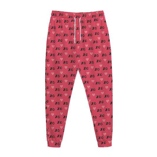 Valentine's Day XOXO Pattern Print Jogger Pants