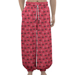 Valentine's Day XOXO Pattern Print Lantern Pants