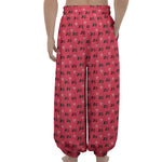 Valentine's Day XOXO Pattern Print Lantern Pants
