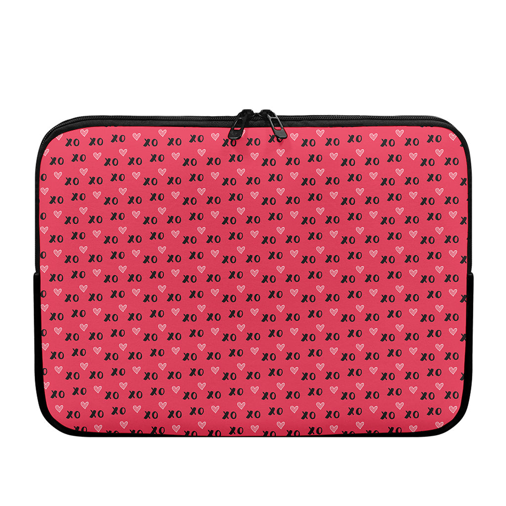 Valentine's Day XOXO Pattern Print Laptop Sleeve