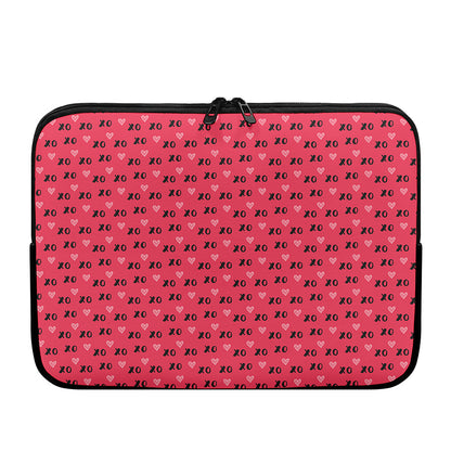Valentine's Day XOXO Pattern Print Laptop Sleeve
