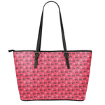 Valentine's Day XOXO Pattern Print Leather Tote Bag