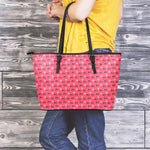 Valentine's Day XOXO Pattern Print Leather Tote Bag