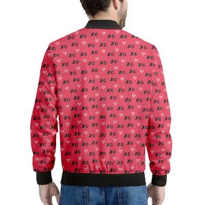 Valentine's Day XOXO Pattern Print Men's Bomber Jacket