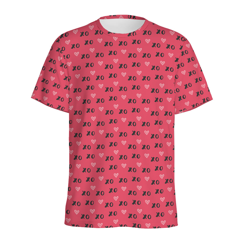 Valentine's Day XOXO Pattern Print Men's Sports T-Shirt