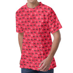 Valentine's Day XOXO Pattern Print Men's Velvet T-Shirt
