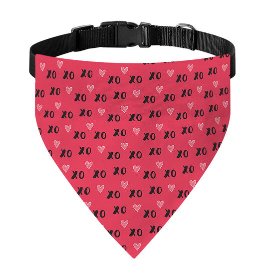 Valentine's Day XOXO Pattern Print Over The Collar Dog Bandana