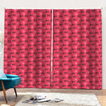 Valentine's Day XOXO Pattern Print Pencil Pleat Curtains