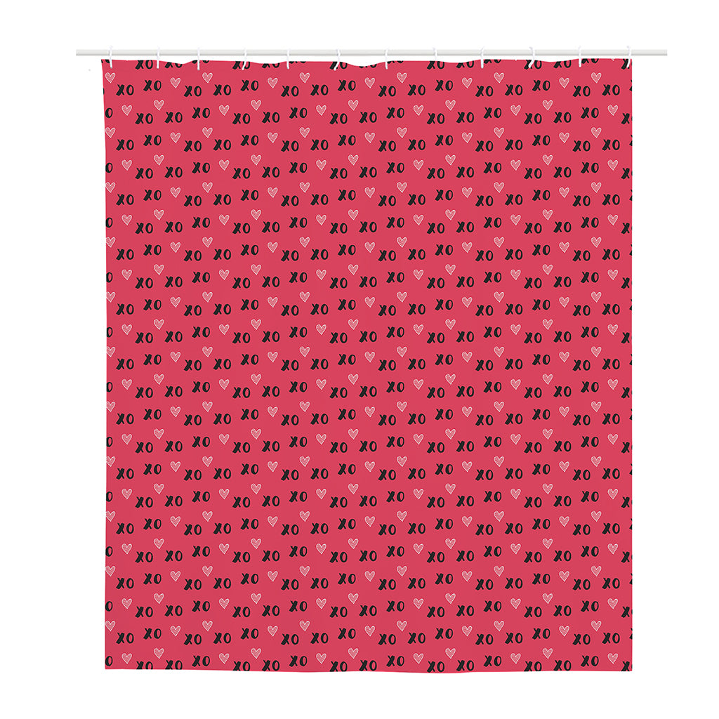 Valentine's Day XOXO Pattern Print Polyester Shower Curtain