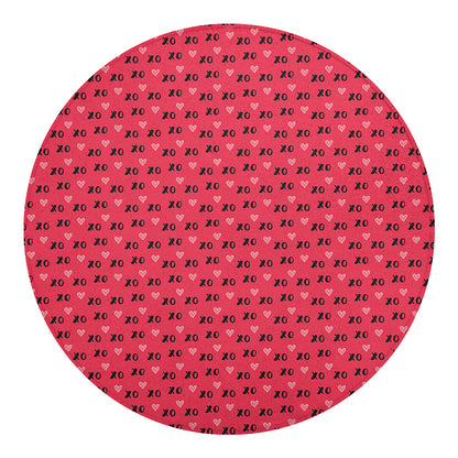Valentine's Day XOXO Pattern Print Round Blanket
