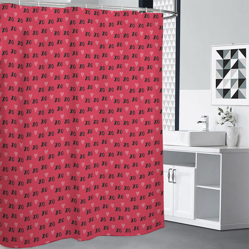 Valentine's Day XOXO Pattern Print Shower Curtain