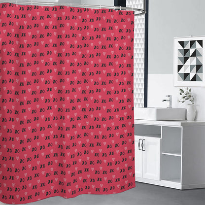 Valentine's Day XOXO Pattern Print Shower Curtain