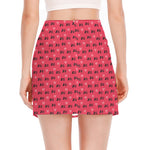 Valentine's Day XOXO Pattern Print Side Slit Mini Skirt