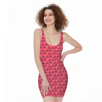 Valentine's Day XOXO Pattern Print Sleeveless Bodycon Dress