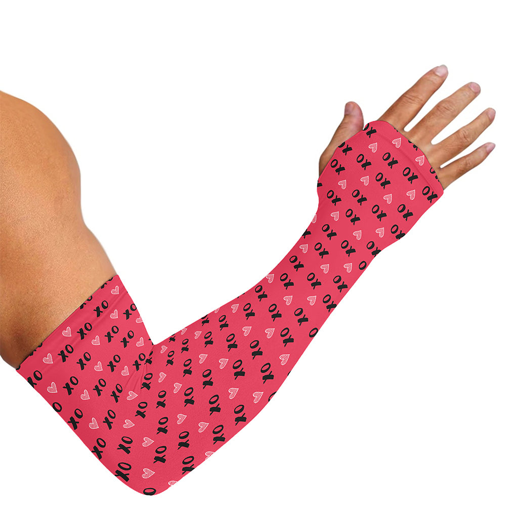 Valentine's Day XOXO Pattern Print Sun Protection Arm Sleeves